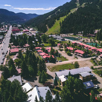 aerial view of red river ski area employee housing