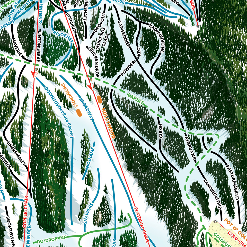 portion of red river ski area trail map