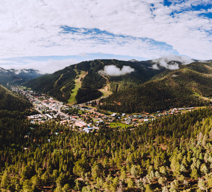 view of the town of Red River and ski area