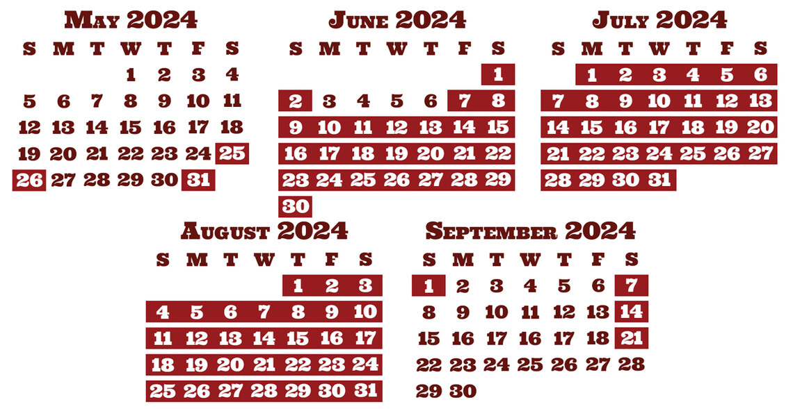 2024 Chairlift Calendar