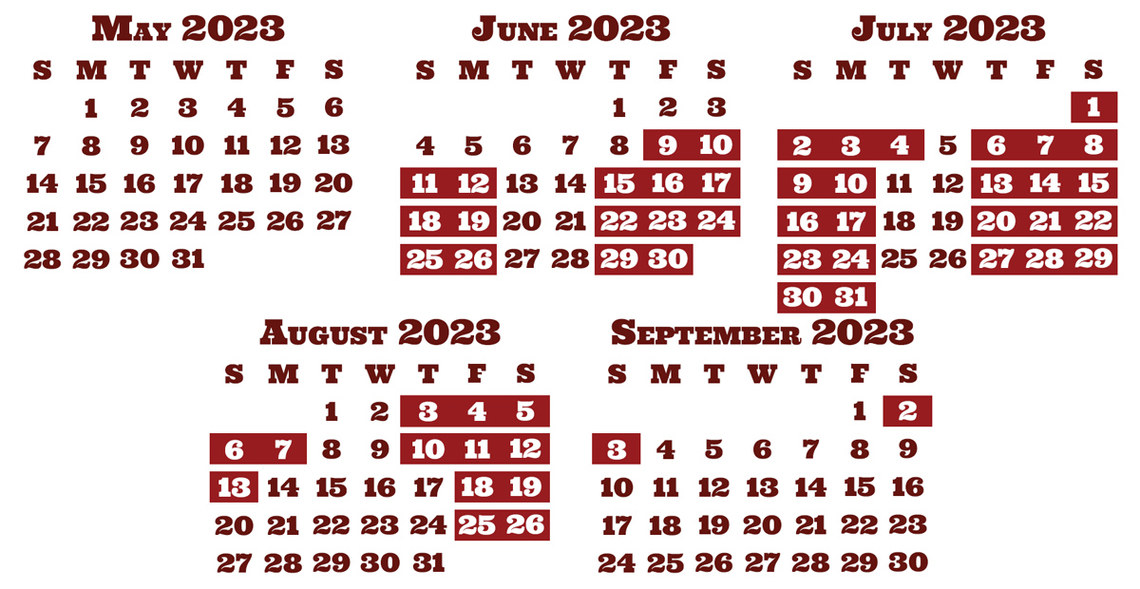 2023 Summer Calendar