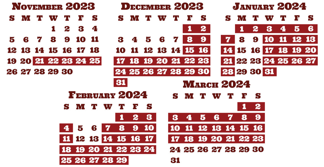 23/24 Winter Tubing Calendar